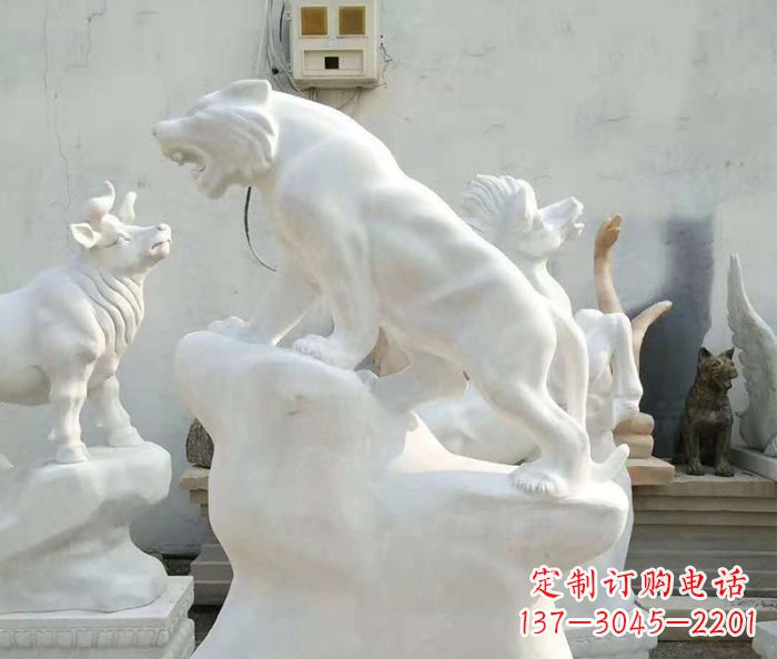 合肥中领雕塑:汉白玉老虎雕塑