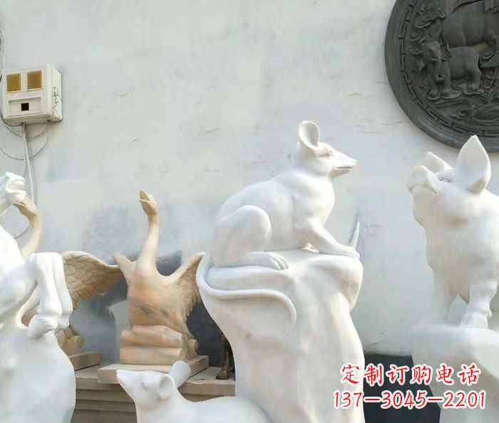 合肥独具个性的汉白玉老鼠石雕