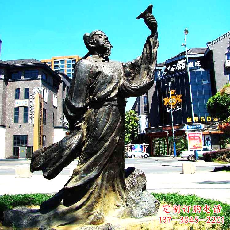 合肥经典再现-李白铜雕塑