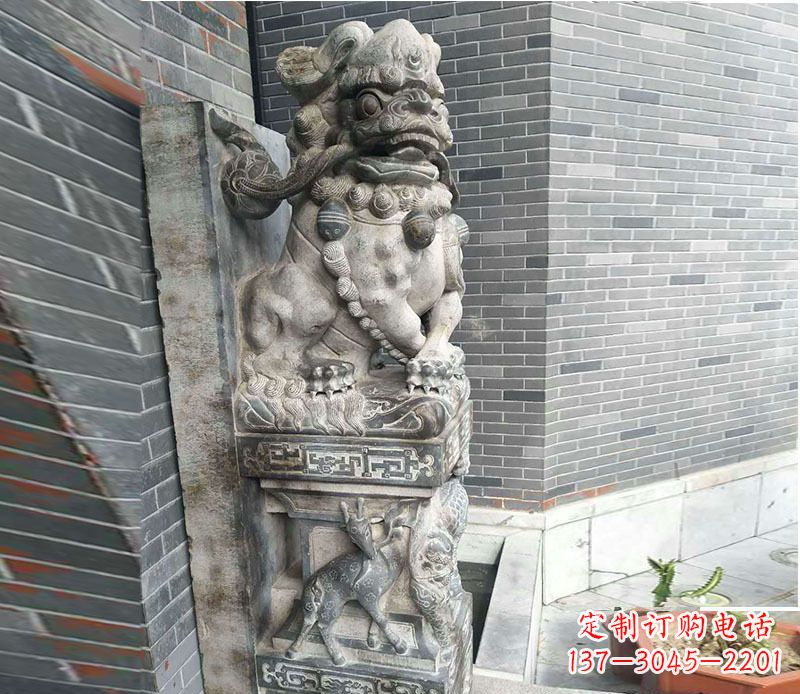 合肥中领雕塑仿古石门墩石雕