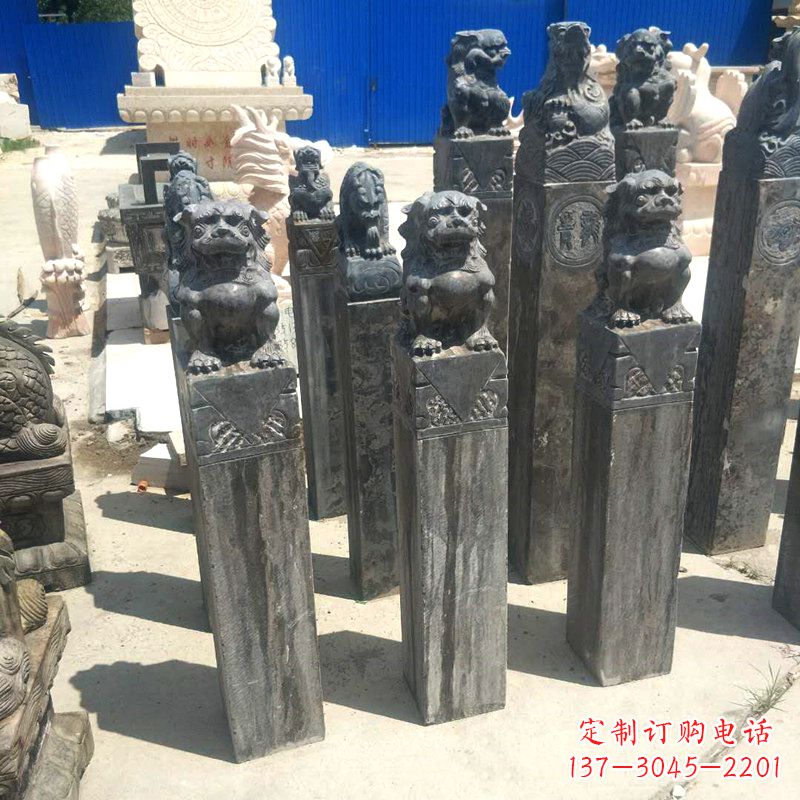 合肥狮子拴马桩雕塑,展现国之雄风