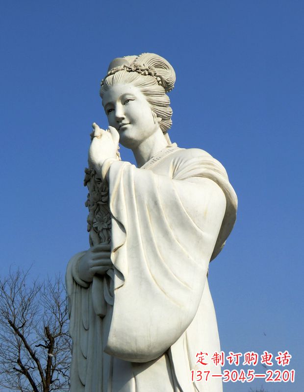 合肥十二花神之三月桃花息夫人汉白玉精美美女雕像