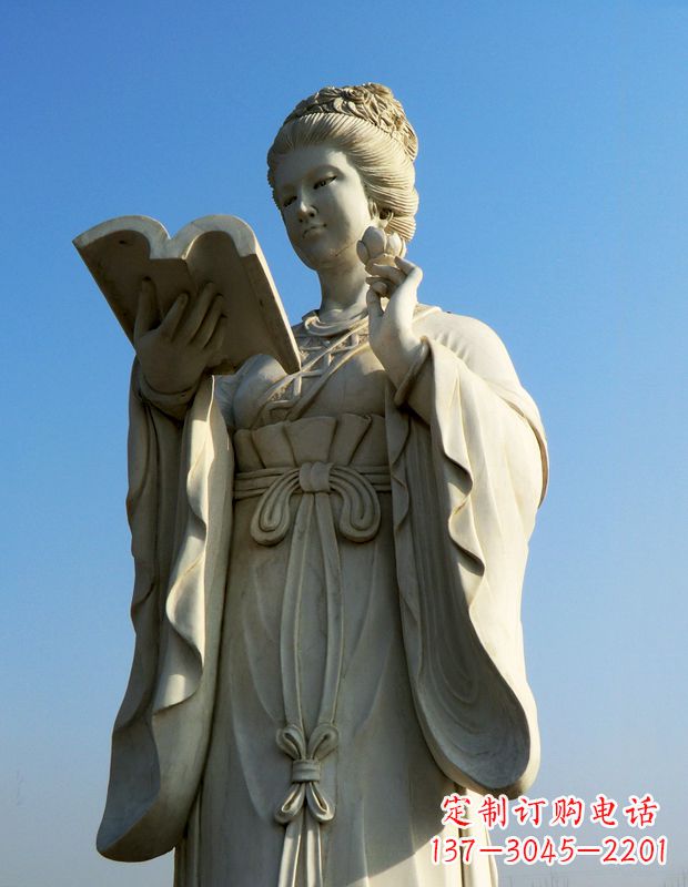 合肥十二花神之十一月山茶花王昭君汉白玉美女雕塑