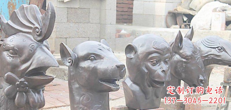 合肥十二生肖铜雕,独特的动物雕塑