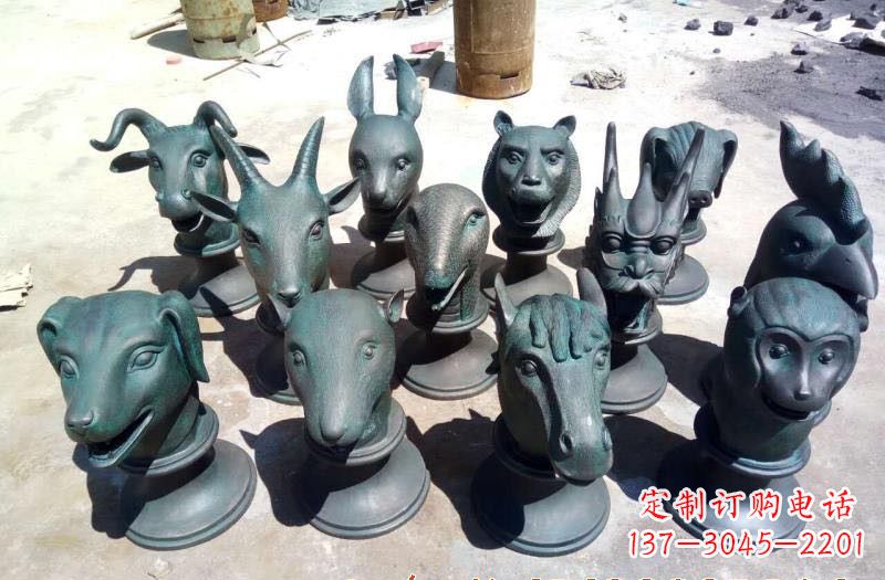合肥精美十二生肖铜头像雕塑