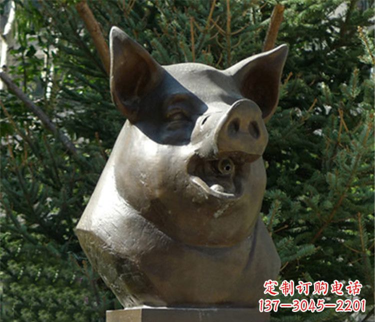 合肥十二生肖猪首铜雕,让你敬佩万年历史的艺术精髓