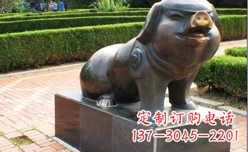 合肥古典中国十二生肖猪铜雕塑