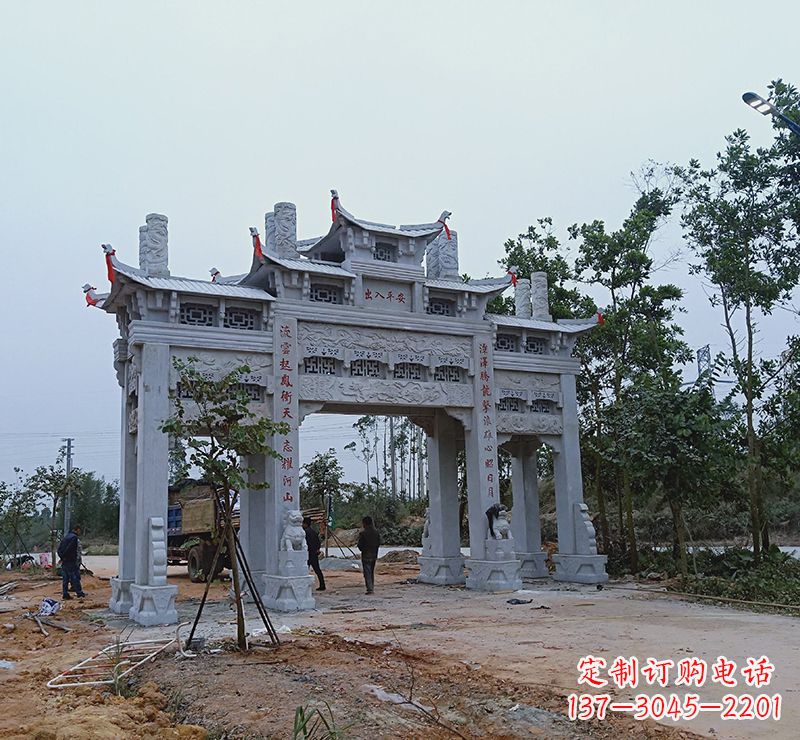 合肥领雕塑专业定制仿古牌坊雕塑,拥有多年专业…
