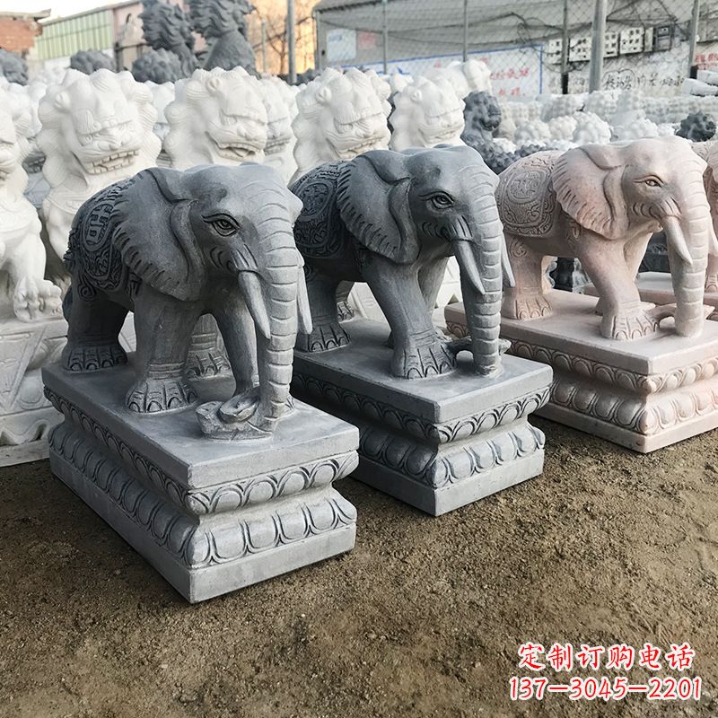 合肥石雕 大象喷水