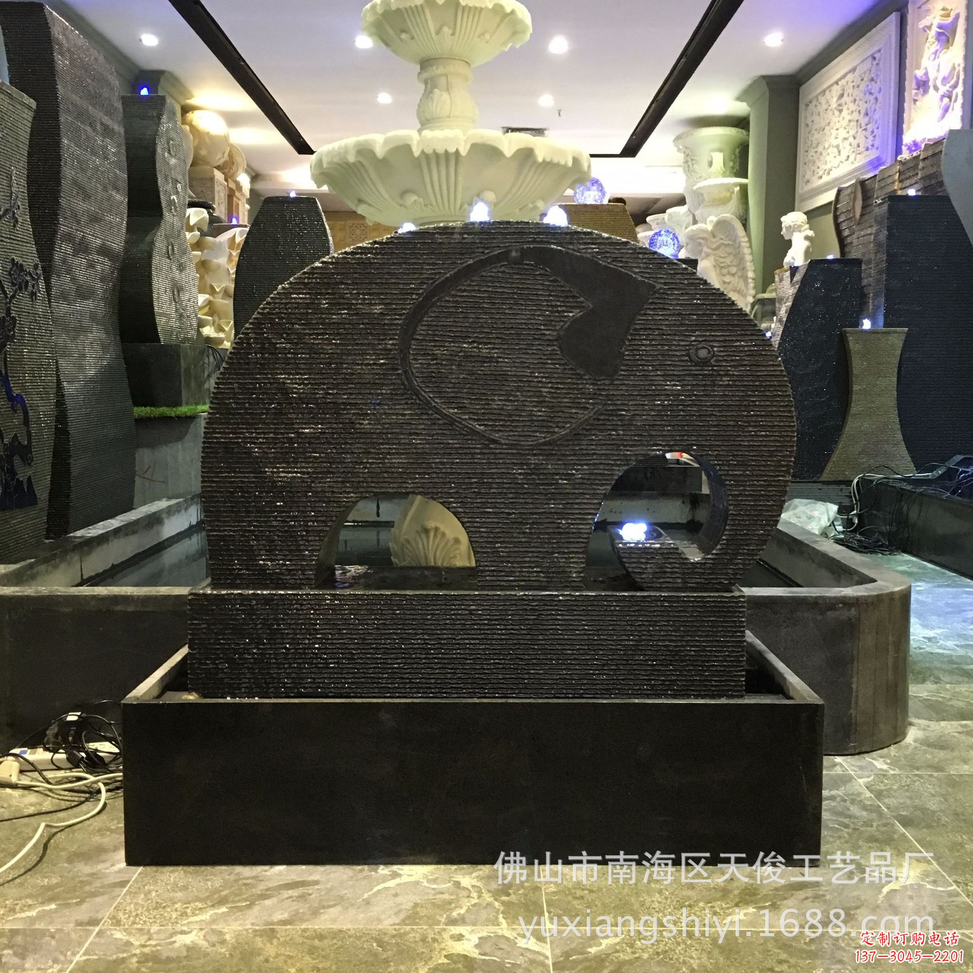 合肥石雕半壁喷泉雕塑,传承古典艺术优雅