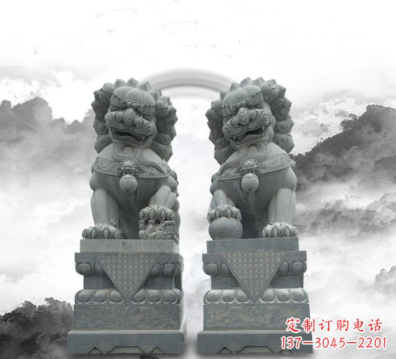 合肥石雕大理石狮子雕塑——定制精品雕塑