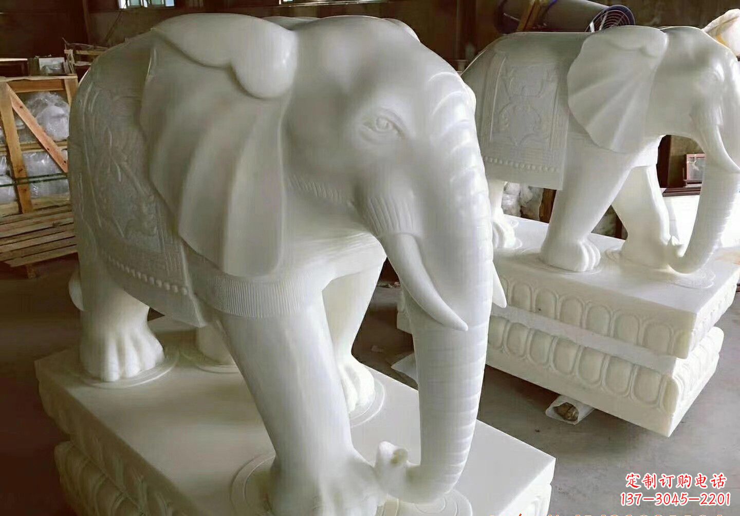 合肥石雕大象雕塑,展现大象优雅的身姿