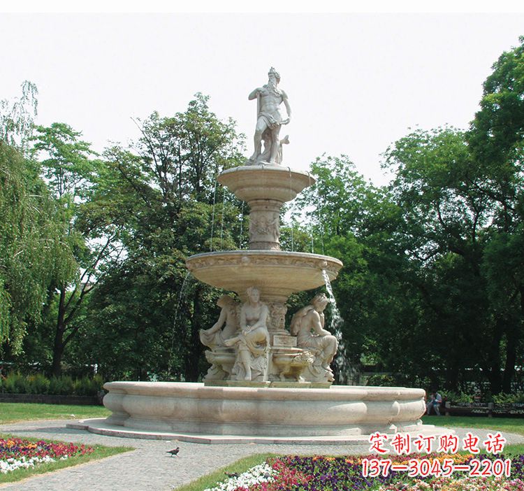 合肥石雕跌水喷泉塑型,给园林增添美感