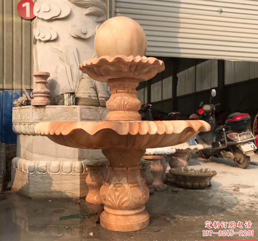 合肥石雕流水龙头喷泉风水球