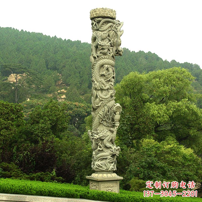 合肥中领雕塑:大气雄伟的石雕龙柱
