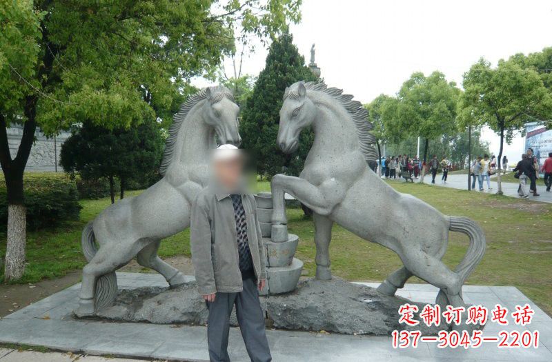 合肥以马为主题的石雕艺术品
