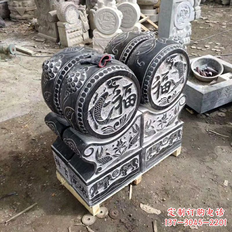 合肥中领雕塑-石雕门墩貔貅抱鼓