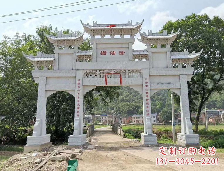 合肥古典大气的门楼石雕雕塑