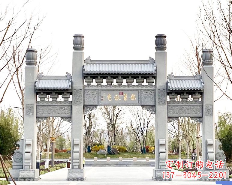 合肥装饰你的屋外,选择领雕塑的石雕牌坊