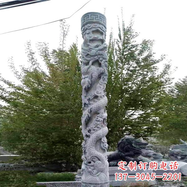 合肥华贵典雅的石雕盘龙柱雕塑
