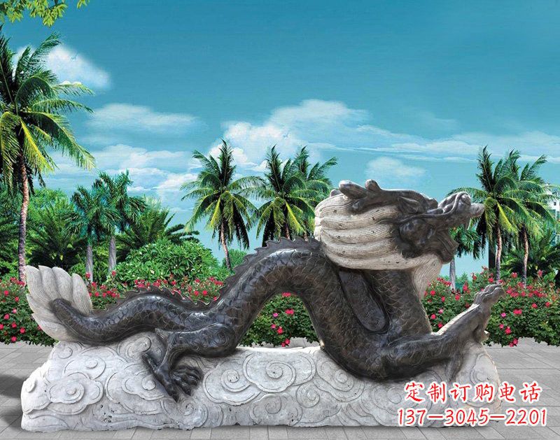 合肥中领雕塑:精美石刻喷水龙雕塑