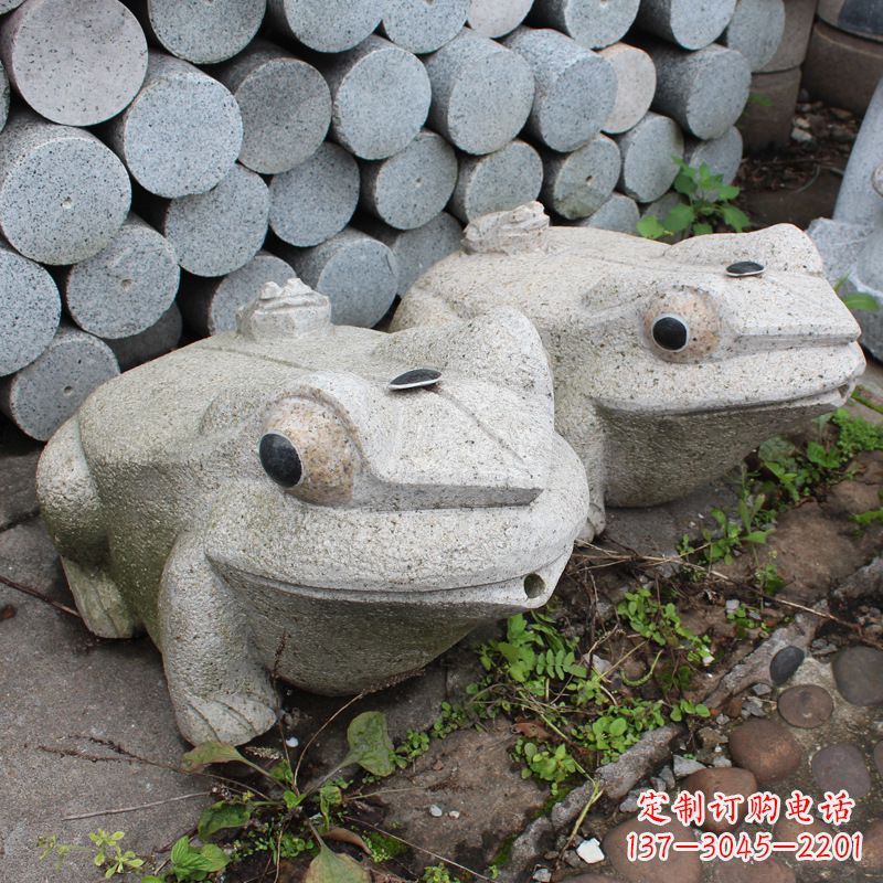 合肥石雕青蛙喷水雕塑