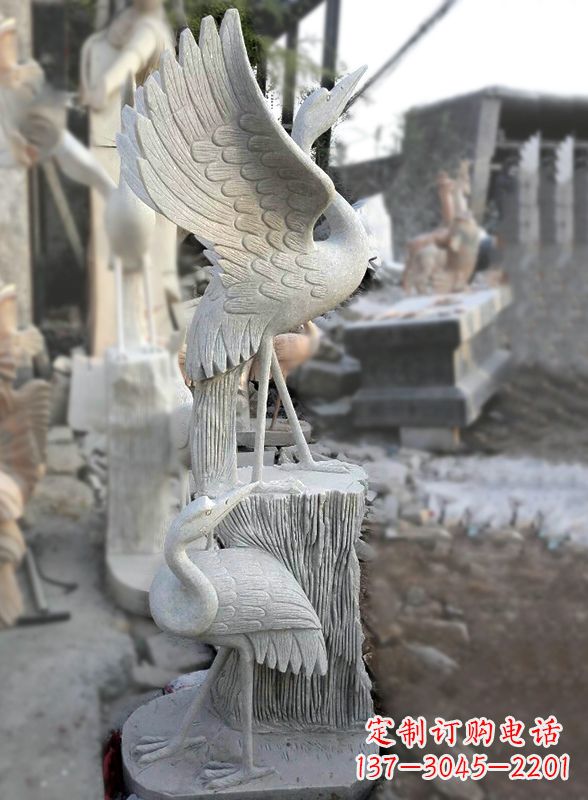合肥石雕仙鹤景观摆件