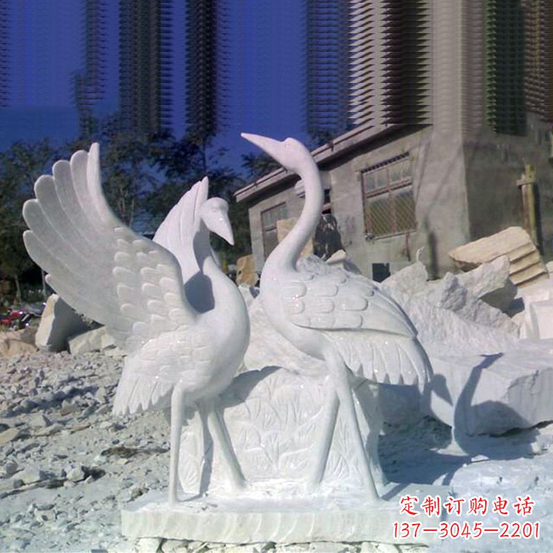 合肥石雕仙鹤低头
