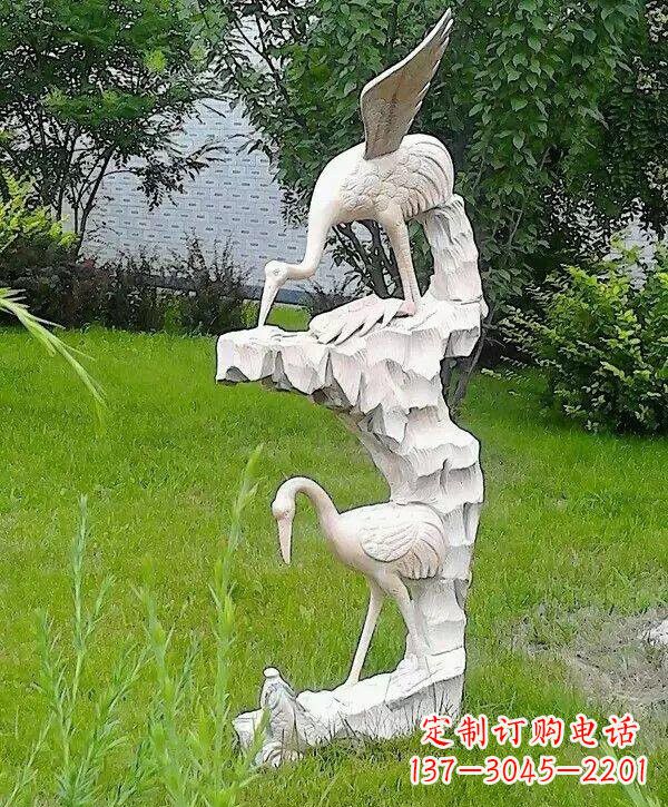 合肥石雕仙鹤鲤鱼