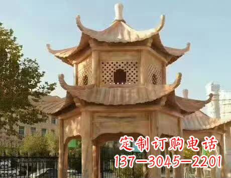 合肥石雕小区景观双层凉亭