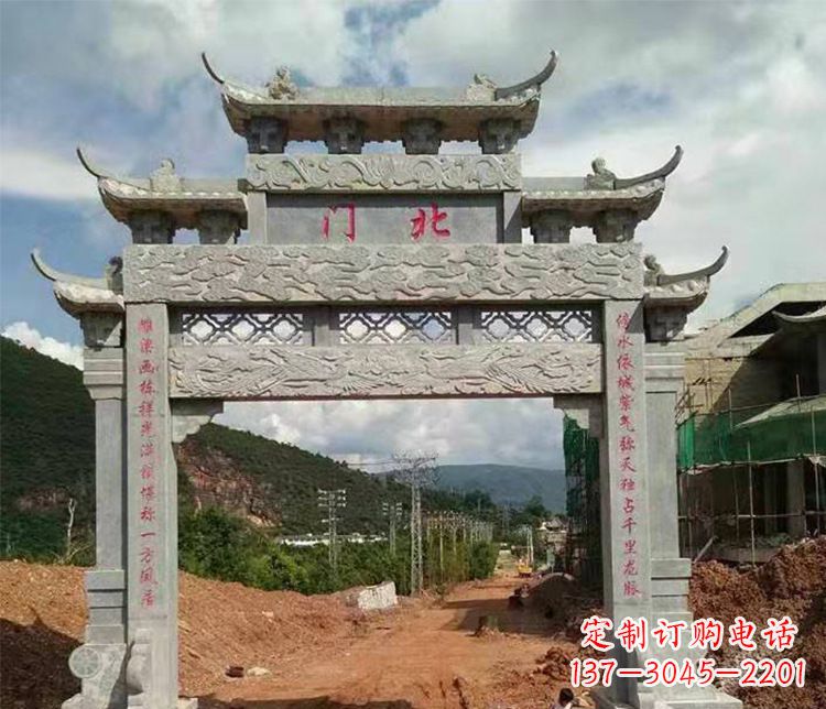 合肥石牌坊单门牌坊石雕