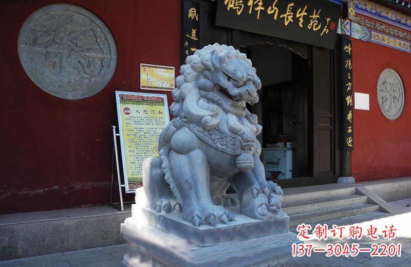 合肥石狮子寺庙门口石雕