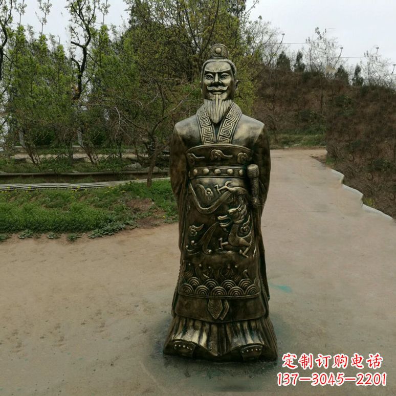 合肥始皇嬴政玻璃钢仿铜雕塑
