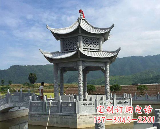 合肥双层仿古凉亭石雕_1
