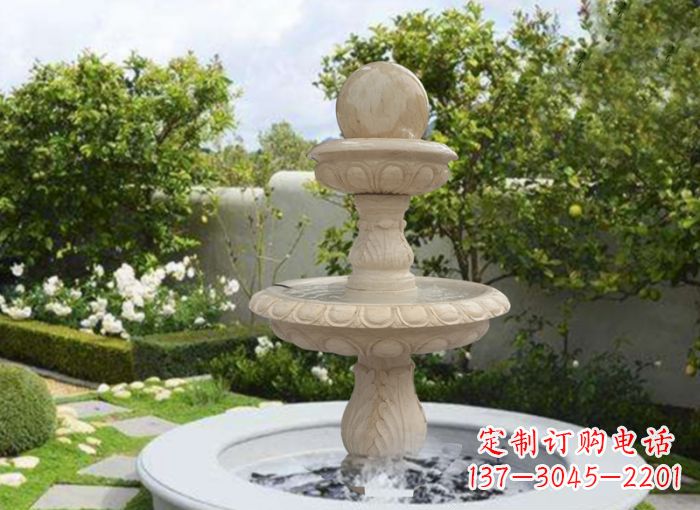合肥双层风水球喷泉别墅石雕