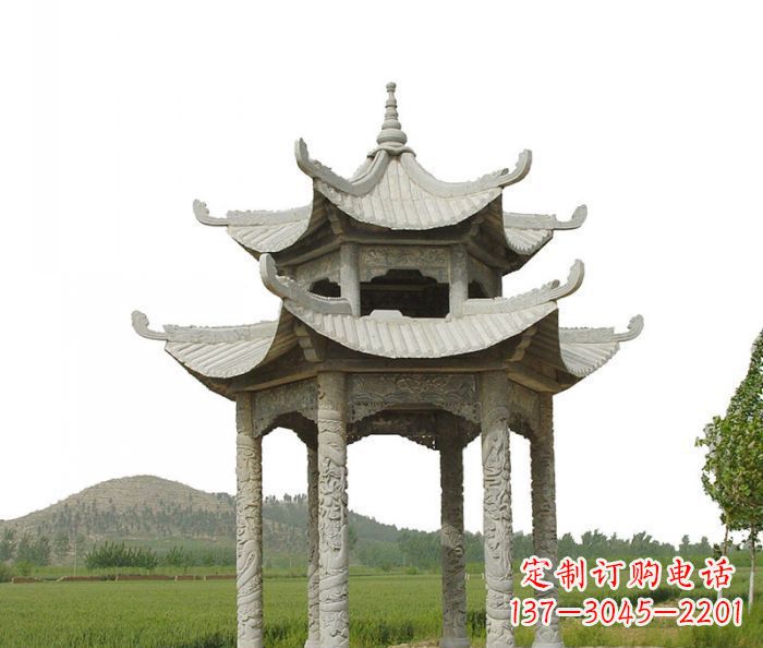 合肥双层仿古石雕凉亭