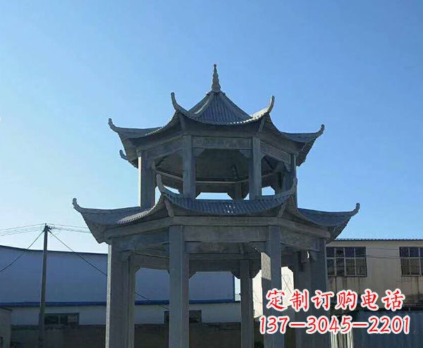 合肥双层仿古石凉亭石雕_1