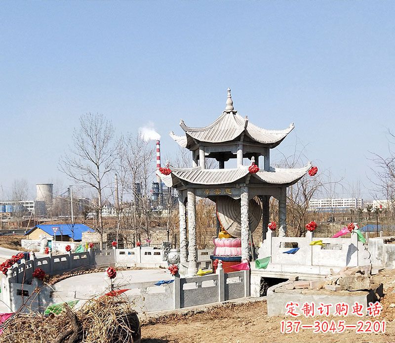 合肥双层石凉亭石雕 (2)