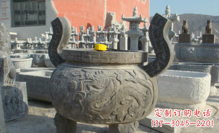 合肥双龙戏珠浮雕香炉铜雕