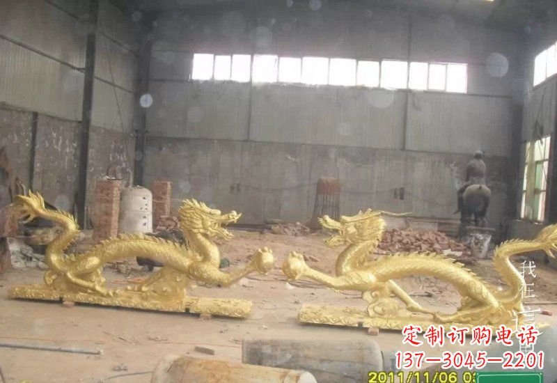 合肥双龙戏珠铜雕