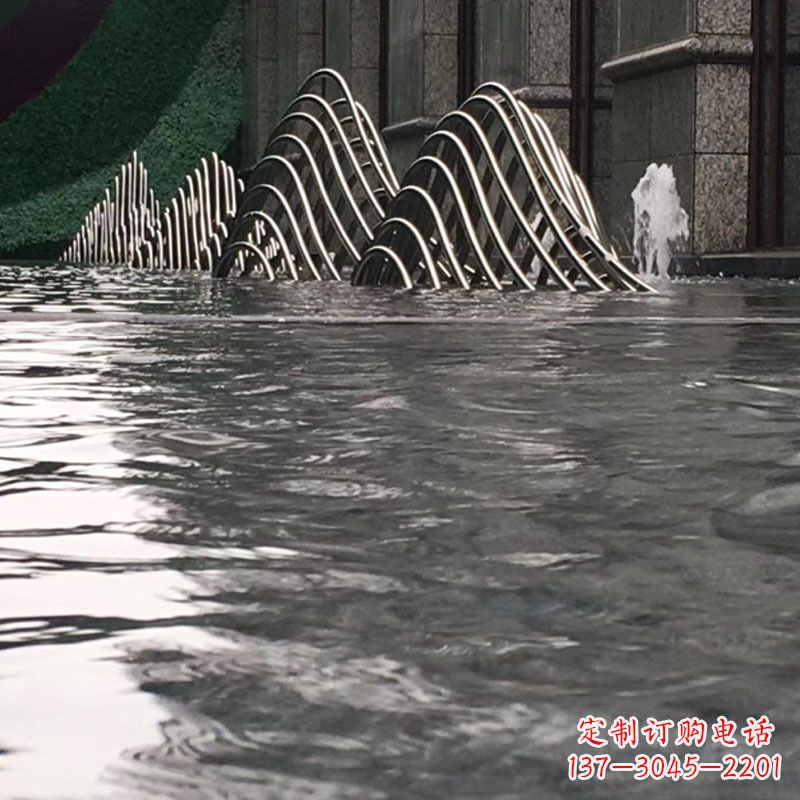 合肥水池水景假山不锈钢