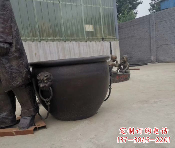 合肥水缸铜雕塑 (2)