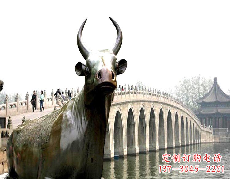 合肥水牛铜雕景观