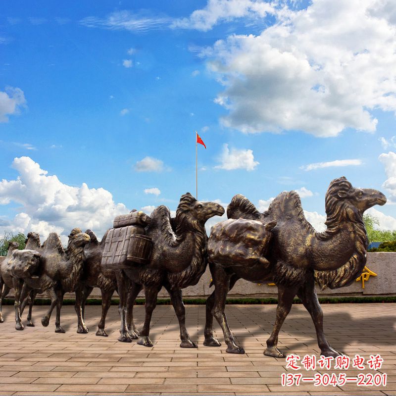 合肥丝绸之路骆驼队仿铜景观雕塑