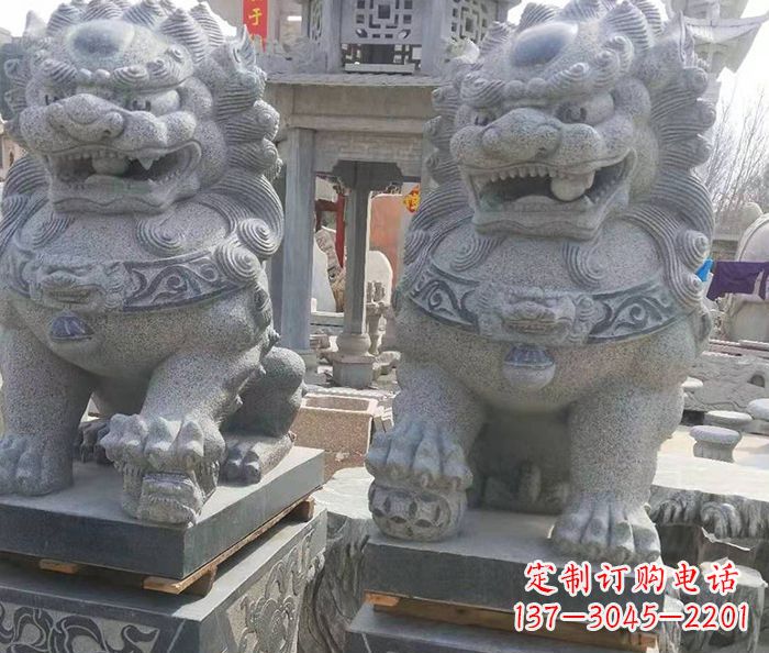 合肥寺庙景观仿古石狮子 (3)