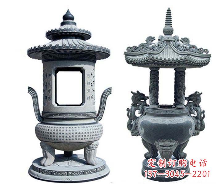 合肥寺庙景观仿古香炉石雕