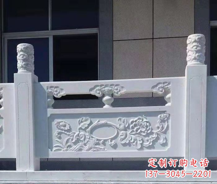 合肥寺庙景观汉白玉石浮雕栏板 (4)