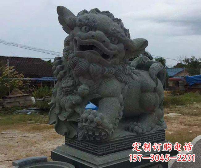 合肥寺庙景观南方狮子石雕