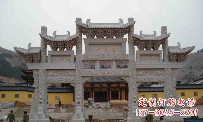 合肥寺庙景观三门五楼石牌坊