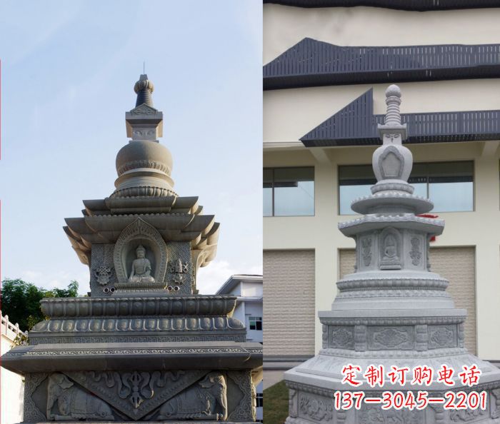 合肥寺庙景观舍利塔石雕 (3)
